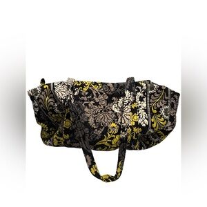 Vera Bradley Quilted Floral Black & Yellow duffel Bag